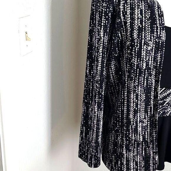 Jessica Howard Black & White Sequin Jacket w/Black Tank Matching Belt Set, Sz 12 - Picture 4 of 10